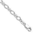 thumbnail image 1 of 925 Sterling Silver Polished Lobster Claw Closure Rhodium Plated 5mm Rolo Chain Bracelet 8 Inch Link Bracelet for Women, 1 of 2