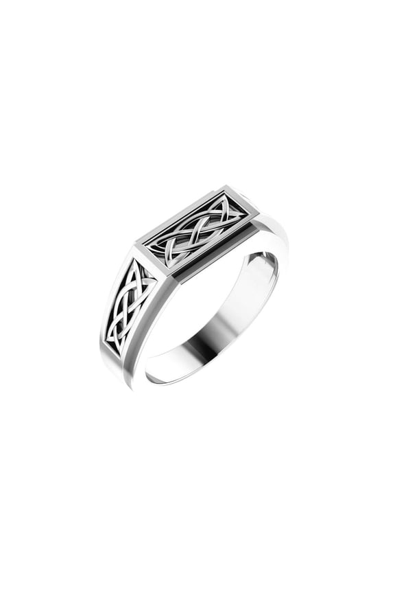 925 Sterling Silver Polished Mens Irish Claddagh Celtic Trinity Knot Style Ring Size 11 Ring for Men