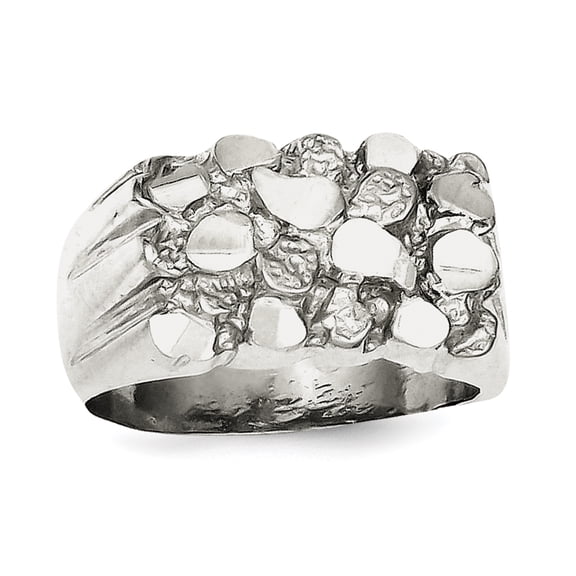 925 Sterling Silver Polished Mens Nugget Ring Size 10 Jewelry Gifts for Men - 9.5 Grams
