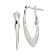 JEWELRYWEB 925 Sterling Silver Polished Omega back Clip-Back Earrings 30x11mm Wide-Clip on Earring for Women