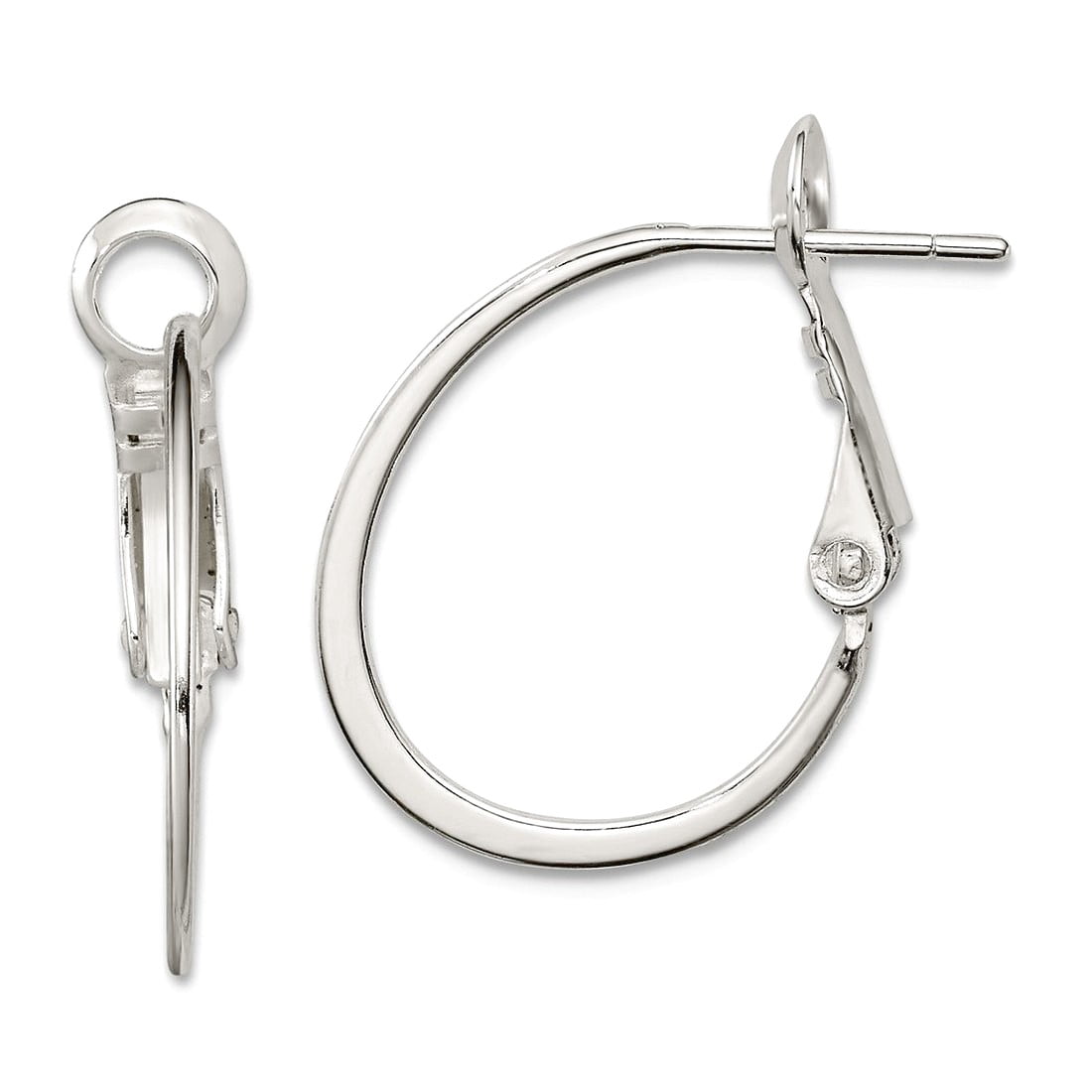 925 Sterling Silver Polished Omega back Hoop Clip Back Earrings 22x21mm Wide Clip on Earring for Women