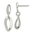thumbnail image 1 of 925 Sterling Silver Polished Oval Dangle Post Earrings; for Adults and Teens; for Women and Men, 1 of 1