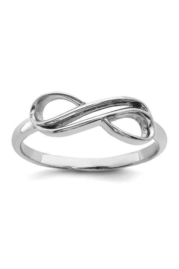 925 Sterling Silver Polished Overlap Infinity Ring Size 7 1.8mm Wide Ring for Women - 2.1 Grams