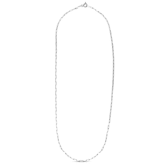 925 Sterling Silver Polished Paperclip Chain Necklace With Pear Shaped Lobster Clasp 24 Inch Chain Necklace for Women an