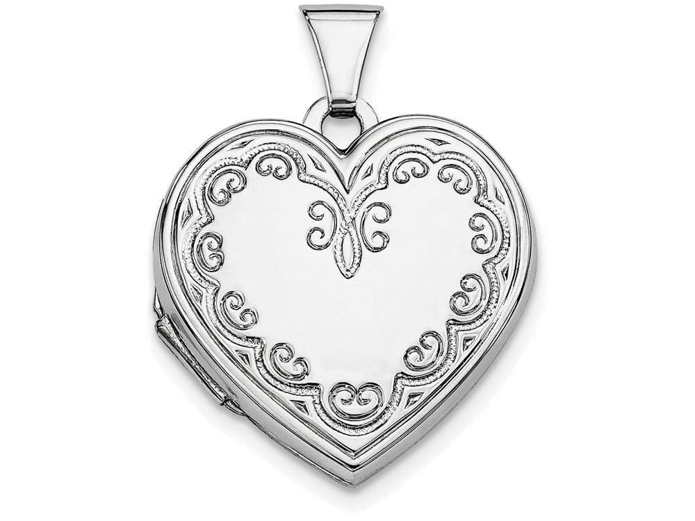 Primal Silver Sterling Silver Rhodium Plated Heart Locket Necklace