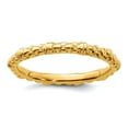 thumbnail image 1 of 925 Sterling Silver Polished Patterned Stackable Gold Plated Cable Ring Size 5 Stackable Ring for Women, 1 of 2