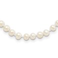 thumbnail image 1 of 925 Sterling Silver Polished Pearl clasp Rhodium 4 5mm White Freshwater Cultured Pearl Necklace 18 Inch Jewelry for Wome, 1 of 7