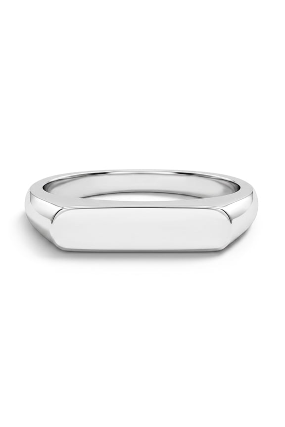 925 Sterling Silver Polished Personalized Bar Ring For Girls & Preteens Size 4