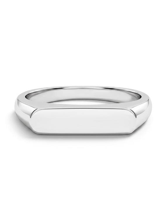 925 Sterling Silver Polished Personalized Bar Ring For Girls & Preteens Size 4