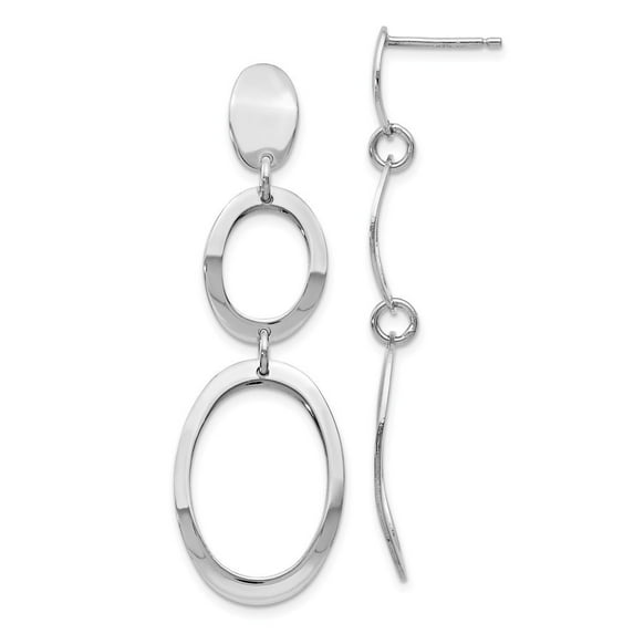 Sterling Silver Polished Post Dangle Earrings - 2.8 Grams - Measures 48x15.04mm Wide