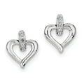 thumbnail image 1 of 925 Sterling Silver Polished Post Love Heart Diamond Earrings Measures 15x12mm Wide - Earring for Women, 1 of 2