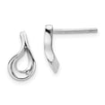 thumbnail image 1 of 925 Sterling Silver Polished Post White Ice Diamond Earrings Measures 12x7mm Wide - Earring for Women, 1 of 2