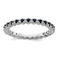 thumbnail image 1 of 925 Sterling Silver Polished Prong set Patterned Stackable Created Sapphire Ring Size 7 Stackable Ring for Women, 1 of 2