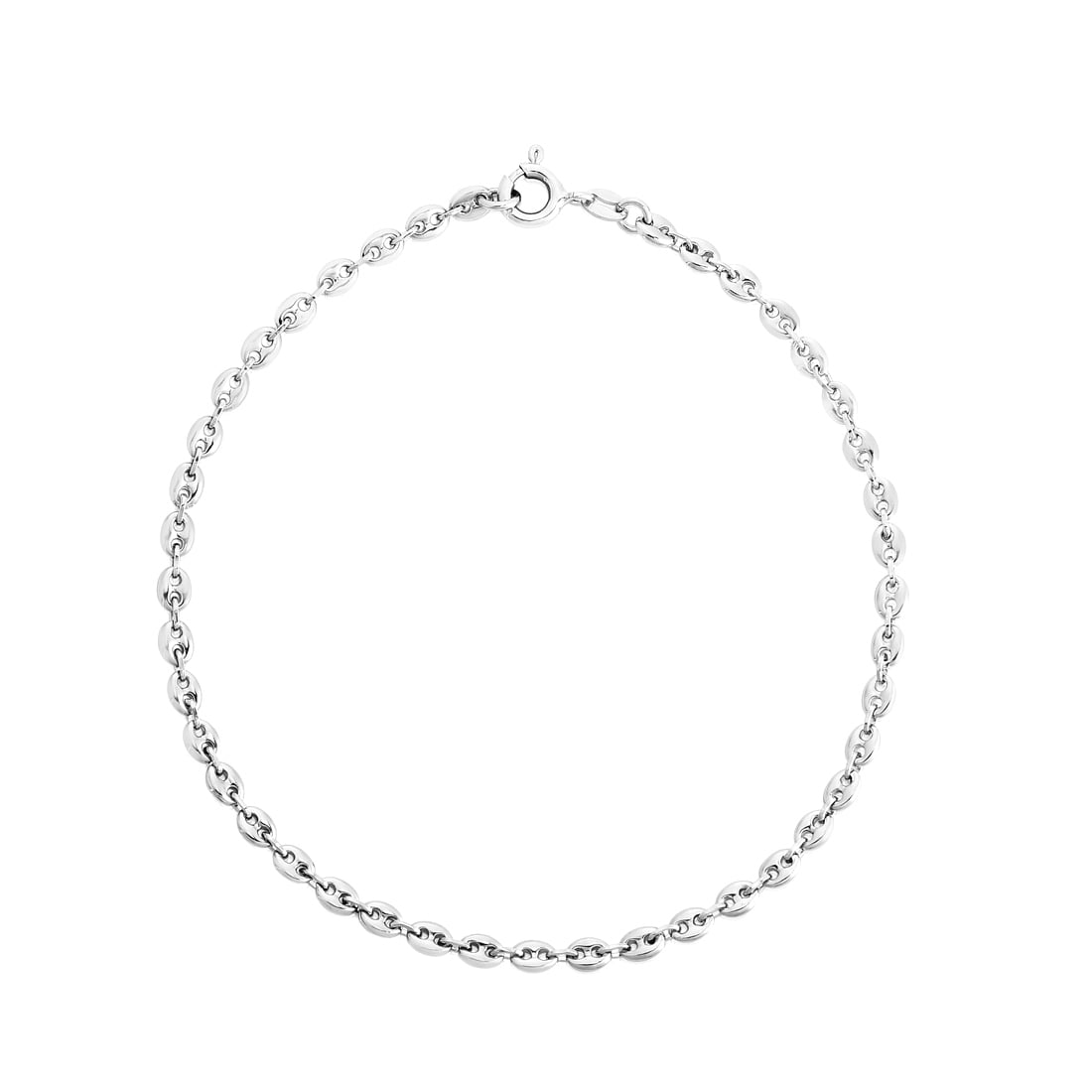 925 Sterling Silver Polished Puffed Mariner Chain Anklet With Lobster Clasp 10 Inch Anklet for Women and Men