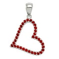 thumbnail image 1 of 925 Sterling Silver Polished Red Cubic Zirconia Love Heart Pendant Necklace 26x18mm Wide Pendant for Women, 1 of 2