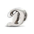 thumbnail image 1 of 925 Sterling Silver Polished Reflections Letter Name Personalized Monogram Initial D Script Bead Charm 10.91x10.91mm Wid, 1 of 2