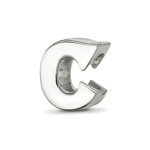 925 Sterling Silver Polished Reflections SimStars Letter Name Personalized Monogram Initial C Bead Charm 8.18x7.27mm Wid