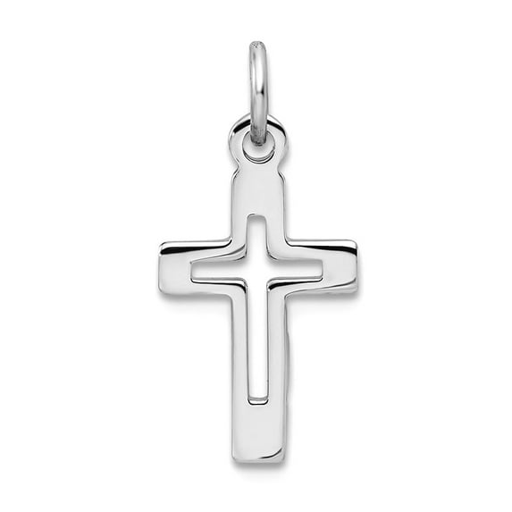 925 Sterling Silver Polished Religious Faith Cross Pendant Necklace 20.2x9.47mm Wide Pendant for Women