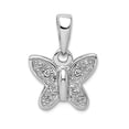 thumbnail image 1 of 925 Sterling Silver Polished Rhodium Plated Diamond Butterfly Angel Wings Pendant Necklace 14x10mm Wide Pendant for Wome, 1 of 2