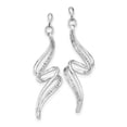 thumbnail image 1 of 925 Sterling Silver Polished Rhodium Plated Diamond Swirl Post Long Drop Dangle Earrings Measures 54x16mm Wide Jewelry G, 1 of 2