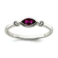 thumbnail image 1 of 925 Sterling Silver Polished Rhololite and White Topaz Ring Size 6 Ring for Women - .31 cwt, 1 of 2