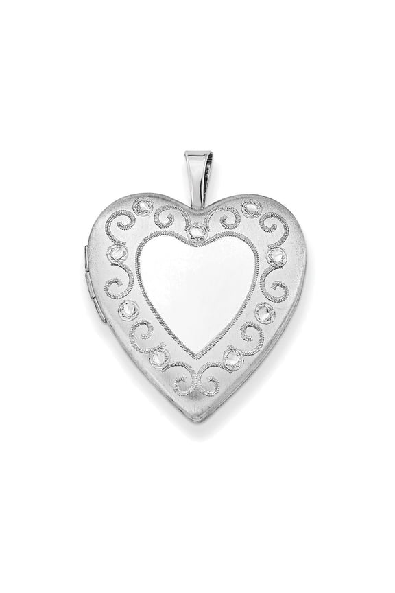 FJC Finejewelers Sterling Silver 20mm D/c Heart Locket Necklace
