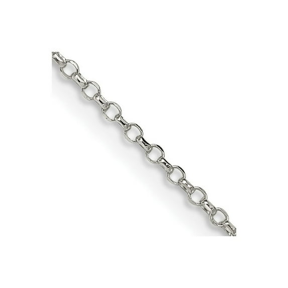 925 Sterling Silver Polished Spring Ring 1.5mm 8 Side Sparkle Cut Cable Chain Necklace 18 Inch - Chain Necklace for Wome