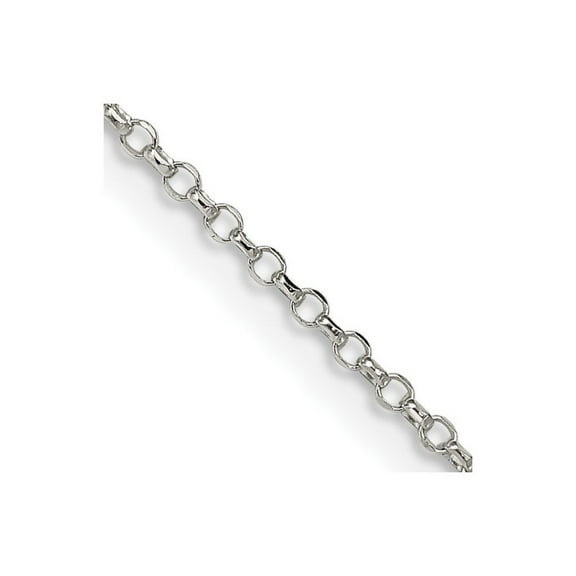 925 Sterling Silver Polished Spring Ring 1.5mm 8 Side Sparkle Cut Cable Chain Necklace 24 Inch - Chain Necklace for Wome