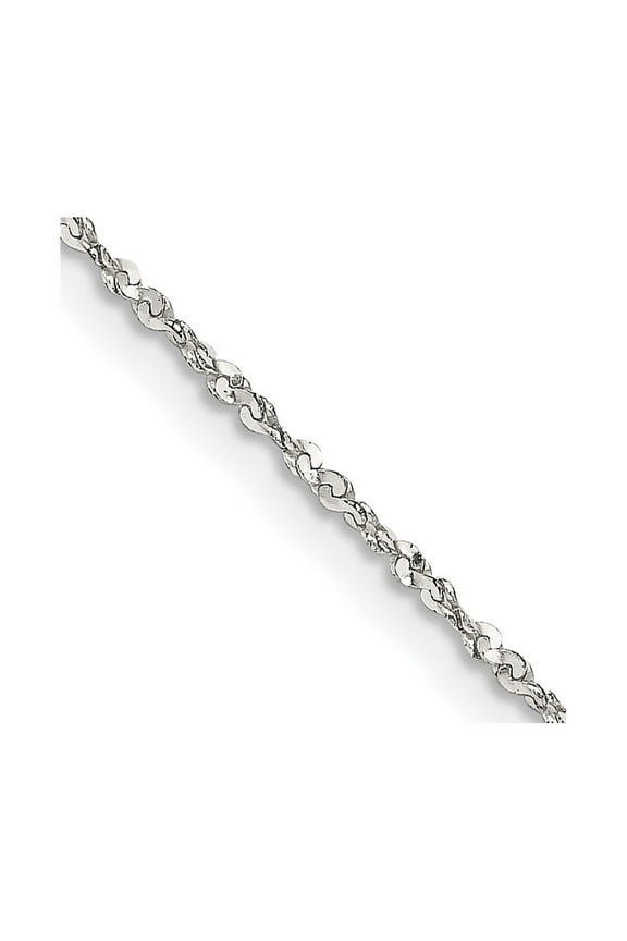 925 Sterling Silver Polished Spring Ring 1mm Twisted Serpentine Chain Necklace 16 Inch - Chain Necklace for Women and Me