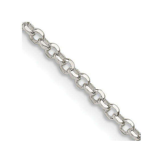 925 Sterling Silver Polished Spring Ring 2mm 8 Side Sparkle Cut Cable Chain Necklace 30 Inch - Chain Necklace for Women