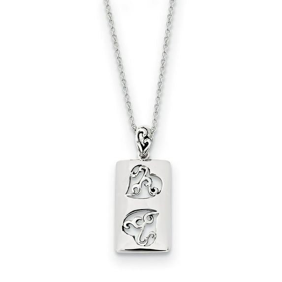 Sterling Silver Antiqued Girlfriends Two 18inch Necklace - 3.0 Grams