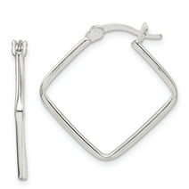 925 Sterling Silver Hinged Polished Hoop Earrings Measures 18x16mm Wide ...
