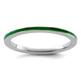 thumbnail image 1 of 925 Sterling Silver Polished Stackable Green Enameled 1.5mm Ring Size 10 Stackable Ring for Women, 1 of 2