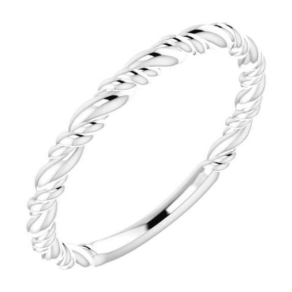 925 Sterling Silver Polished Stackable Rope Ring -- Size 6.5 Stackable Ring for Women - 1.6 Grams