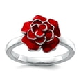 thumbnail image 1 of 925 Sterling Silver Polished Stackable Rose Ring Size 6 Stackable Ring for Women - 4.6 Grams, 1 of 2