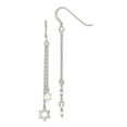 thumbnail image 1 of 925 Sterling Silver Polished Star of David Chain Dangle Earrings; for Adults and Teens; for Women and Men, 1 of 3