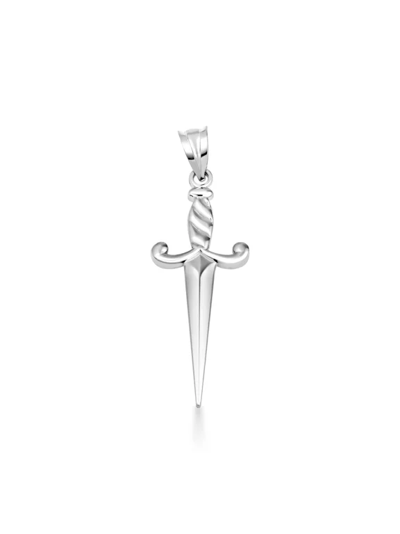 925 Sterling Silver Polished Sword Dagger Charm(Pendant)