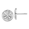 thumbnail image 1 of 925 Sterling Silver Polished Textured Clover Post Earrings 11x11mm Wide Stud Earring for Women, 1 of 2