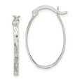 thumbnail image 1 of 925 Sterling Silver Polished & Textured Oval Hoop Earrings, 1 of 6