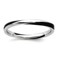 thumbnail image 1 of 925 Sterling Silver Polished Twisted Black Enameled 2.5 x 2.25mm Stackable Ring Size 7 Stackable Ring for Women, 1 of 2