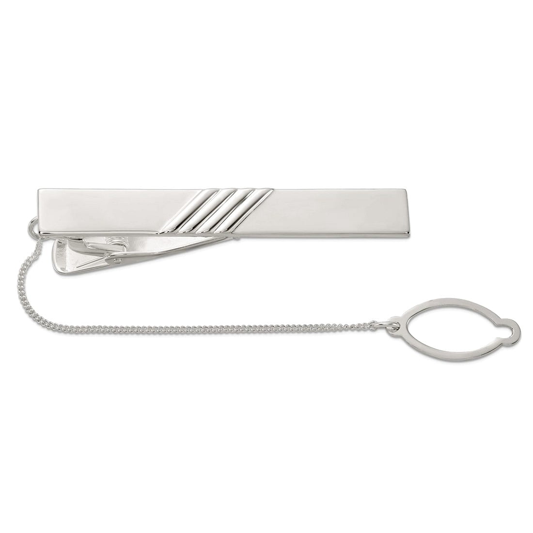925 Sterling Silver Polished With Tie Chain-Tie Bar - Main Image