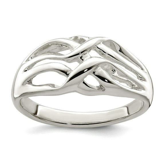 925 Sterling Silver Polished Woven Ring Size 7 Ring for Women - 4.0 Grams