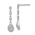 thumbnail image 1 of 925 Sterling Silver Polished and Diamond Teardrop Post Dangle Earrings Measures 25x6mm Wide Jewelry Gifts for Women, 1 of 4