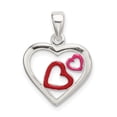 thumbnail image 1 of 925 Sterling Silver Polished and Enameled Hearts Pendant, 1 of 3