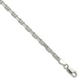 thumbnail image 1 of 925 Sterling Silver Polished and Sparkle-Cut 3.75mm Marine Link Chain Bracelet 7 Inch Link Bracelet for Women and Men, 1 of 2