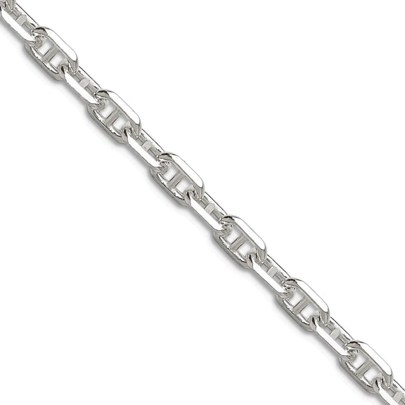 925 Sterling Silver Polished and Sparkle-Cut 4.75mm Marine Link Chain Necklace 18 Inch Chain Necklace for Women and Men