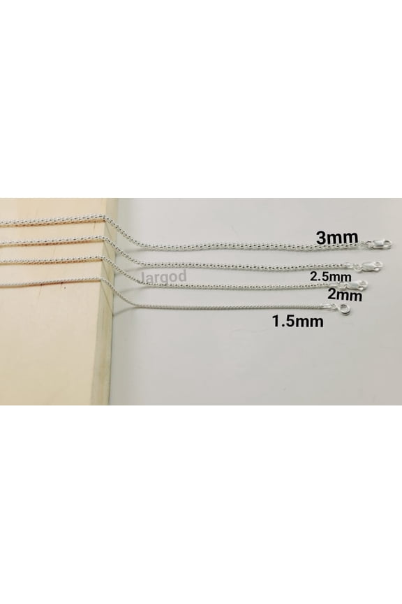 925 Sterling Silver Popcorn Mesh Chain Necklace 2.5mm Italy Jargod