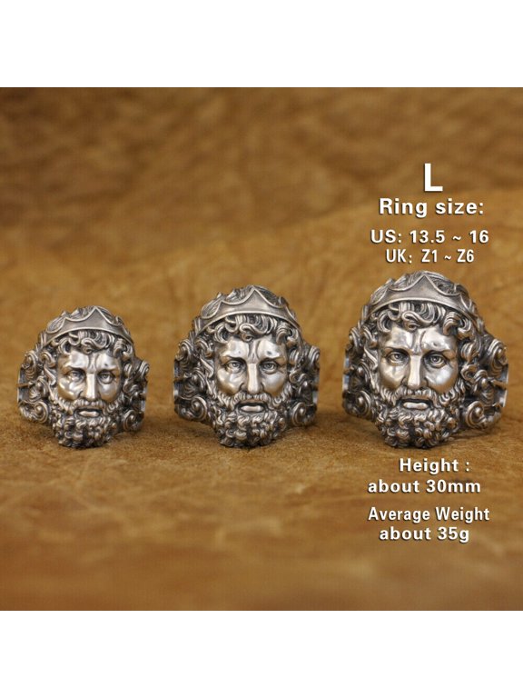 925 Sterling Silver Poseidon Trident Ring King of Sea Punk Jewelry TA416 Large Model US Size 15.5