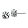 thumbnail image 1 of 925 Sterling Silver Post 8mm Cubic Zirconia Stud Earrings 8x8mm Wide Stud Earring for Women, 1 of 2