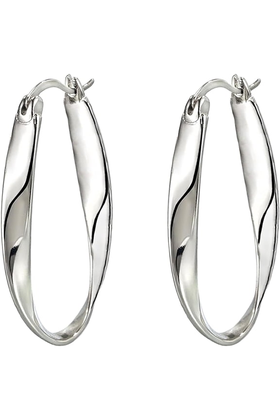 925 Sterling Silver Post Hoop Earrings For Women Mobius Strip Twist hoop Earring Fine Jewelry